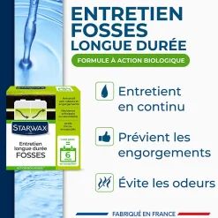 Entretien longue durée 6 mois fosses septiques Starwax 500g