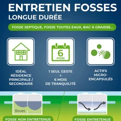 Entretien longue durée 6 mois fosses septiques Starwax 500g