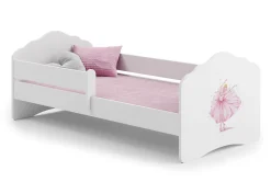 FALA lit d'enfant avec barreau 160x80 Princesse en couronne