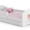 FALA lit enfant avec tiroir et barreau 160x80 fille avec ailes