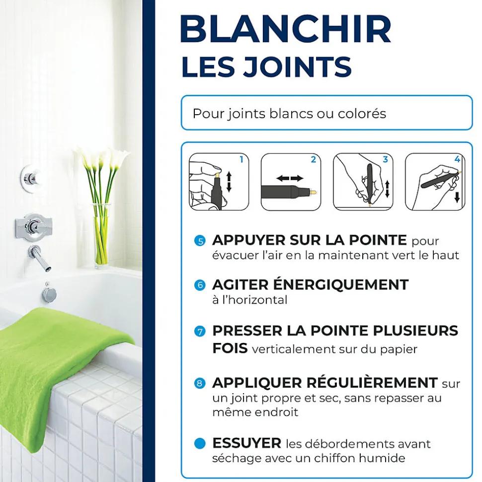 Feutre blanchisseur joints + 3 pointes de rechange Starwax