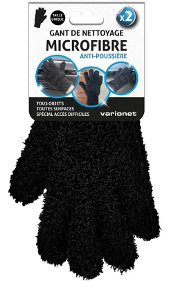 Gant de nettoyage en microfibres anti poussière Varionet Taille 9, lot de 2