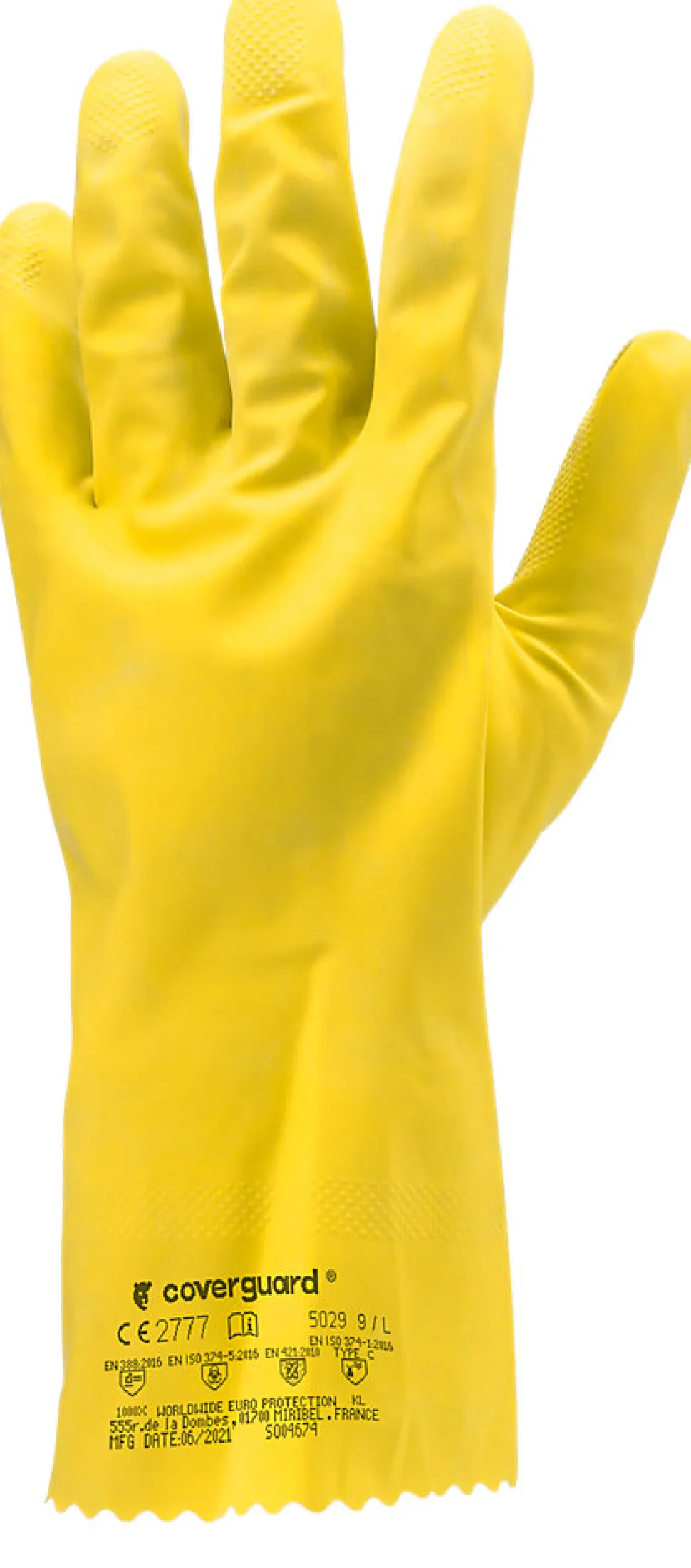 Gants de ménage Eurodip 5030 latex jaune, Taille 10 - Coverguard