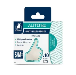 Gants multi-usage Elephant Auto Box latex taille 8 - 10 pièces