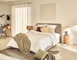 Goyave - lit coffre - 140x190 - en tissu - sommier inclus - Best Mobilier