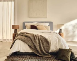 Goyave - lit coffre - 140x190 - en tissu - sommier inclus - Best Mobilier