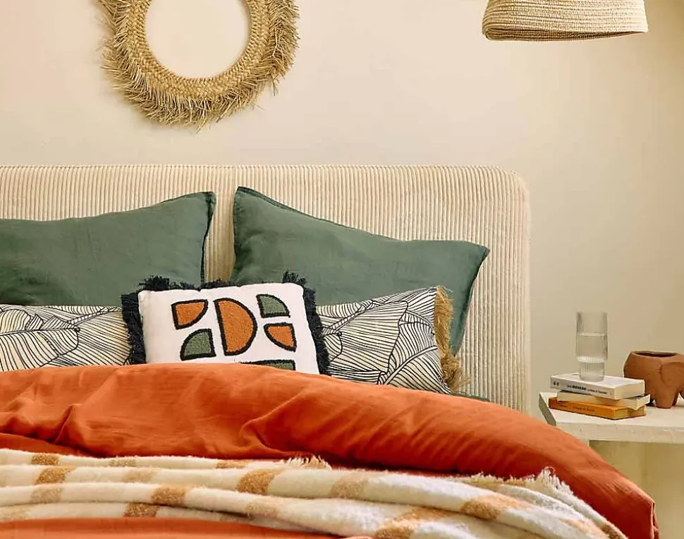 Goyave - lit coffre - 140x190 - en velours côtelé - sommier inclus - Best Mobilier