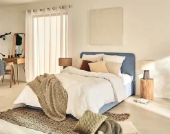 Goyave - lit coffre - 140x190 - en tissu - sommier inclus - Best Mobilier