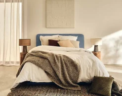 Goyave - lit coffre - 140x190 - en tissu - sommier inclus - Best Mobilier