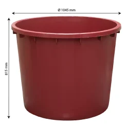 Grand Baquet rond renforcé 500 litres Bordeaux