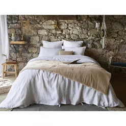 HARRIS - Chemin de Lit 90x200cm Velours de Coton Coloris Pampa