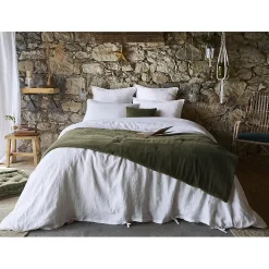 HARRIS - Chemin de Lit 90x200cm Velours de Coton Coloris Thym