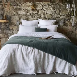 HARRIS - Chemin de Lit 90x200cm Velours de Coton Coloris Ardoise