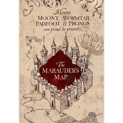 Harry Potter - Couverture motif/style Carte du Maraudeur Multicoloured (150 cm x 100 cm)