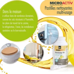 Höfer Chemie Microactiv 48 Pastilles Nettoyantes Multi-usages 160 G, Parfum Citron