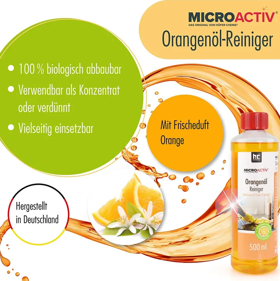 Höfer Chemie Microactiv Nettoyant Concentré À L'huile D'orange 4 x 500 Ml