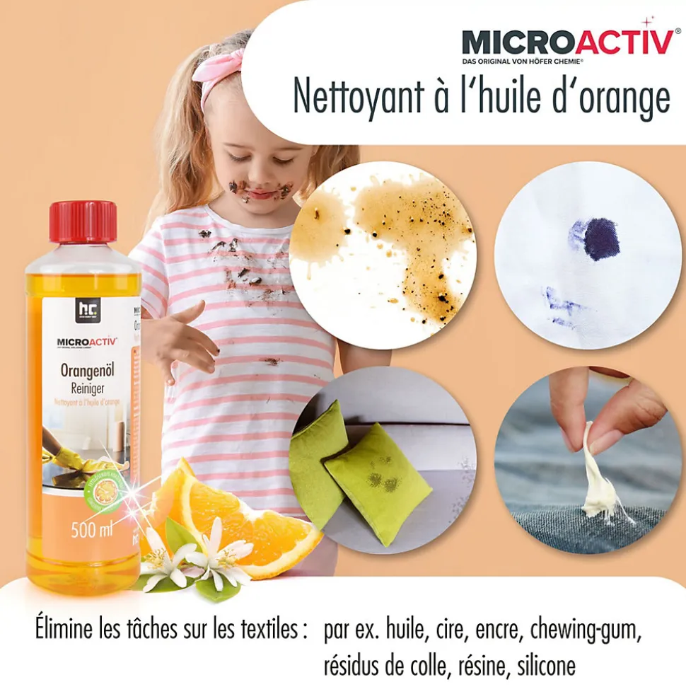 Höfer Chemie Microactiv Nettoyant Concentré À L'huile D'orange 2 x 500 Ml
