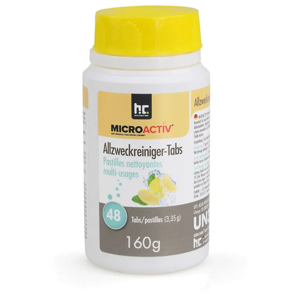 Höfer Chemie Microactiv Pastilles Nettoyantes Multi-usages 6 x 160 G, Parfum Citron