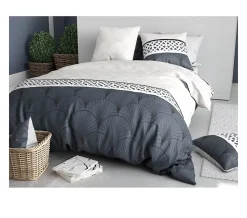 Housse couette + taie Eventails graphique arcadie