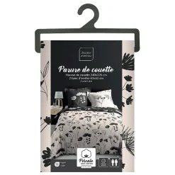 Housse de couette + 2 taies d'oreiller Iris - Douceur d'Intérieur - Parure de couette 260 x 240