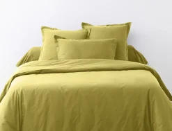 Housse de couette + 2 taies 240 x 260 cm Passion jaune