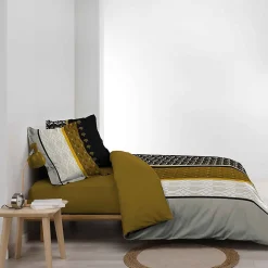 Housse de couette + 2 taies d'oreiller Smarty - Douceur d'Intérieur - Parure de couette 260 x 240