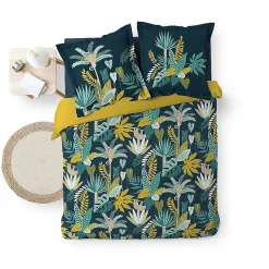 Housse de couette + 2 taies d'oreiller Guinea - Douceur d'Intérieur - Parure de couette 240 x 220