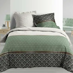 Housse de couette + 2 taies d'oreiller Belor - Douceur d'Intérieur - Parure de couette 260 x 240