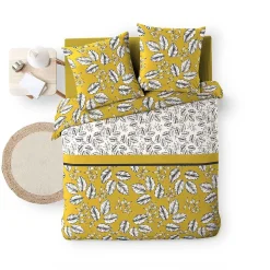 Housse de couette + 2 taies d'oreiller Marjolaine - Douceur d'Intérieur - Parure de couette 240 x 220