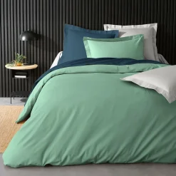 Housse de Couette 2 Personnes Percale Uni 78 fils percaline 240x220cm Blanc