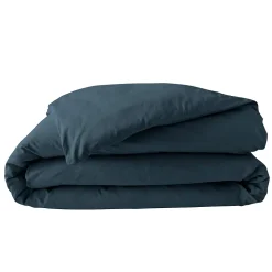 Housse de Couette 2 Personnes Percale Uni 78 fils percaline 240x220cm bleu