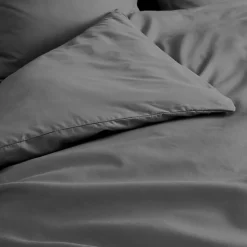 Housse de Couette 2 Personnes Percale Uni 78 fils percaline 240x220cm anthracite