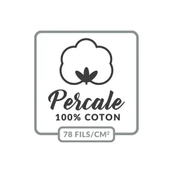 Housse de Couette 2 Personnes Percale Uni 78 fils percaline 240x220cm anthracite