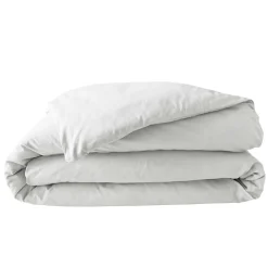 Housse de Couette 2 Personnes Percale Uni 78 fils percaline 260x240cm Blanc