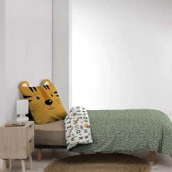 Housse de couette + taie enfant Tigre Lion