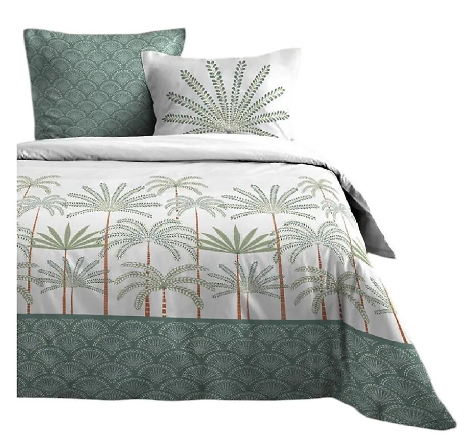 Housse de couette + taies 240x260cm Promenade sous les palmiers