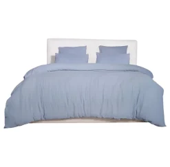 Housse de couette + taies gaze de coton lave Douceur