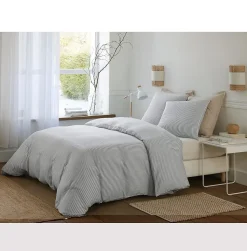 Housse de couette + taies gaze de coton Soleis