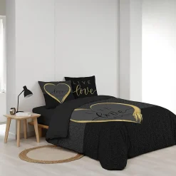 Housse de couette 240 x 220 cm + 2 taies Coton 42 fils Imprimé placé Crazy Love