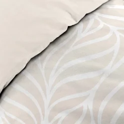Housse de couette 240 x 220 cm imprimée 57 fils MORGANE Naturel 2 taies incluses