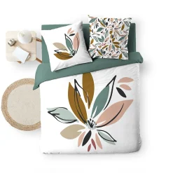 Housse de couette 240 x 220 cm + 2 taies Coton 42 fils OCTAVIA