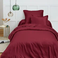 Housse de couette 140 x 200 cm "Prémium" pour lit 1 place - Prémium Grenat