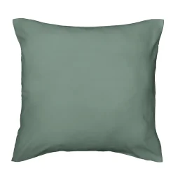 Housse de couette 240 x 220 cm microfibre unie lavée LIAM Cèdre 2 taies incluses