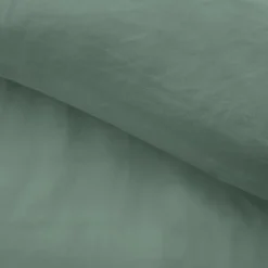 Housse de couette 240 x 220 cm microfibre unie lavée LIAM Cèdre 2 taies incluses