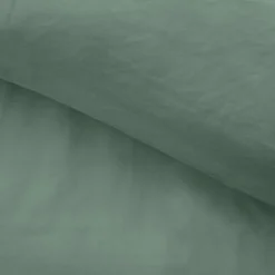 Housse de couette 240 x 220 cm microfibre unie lavée LIAM Cèdre 2 taies incluses