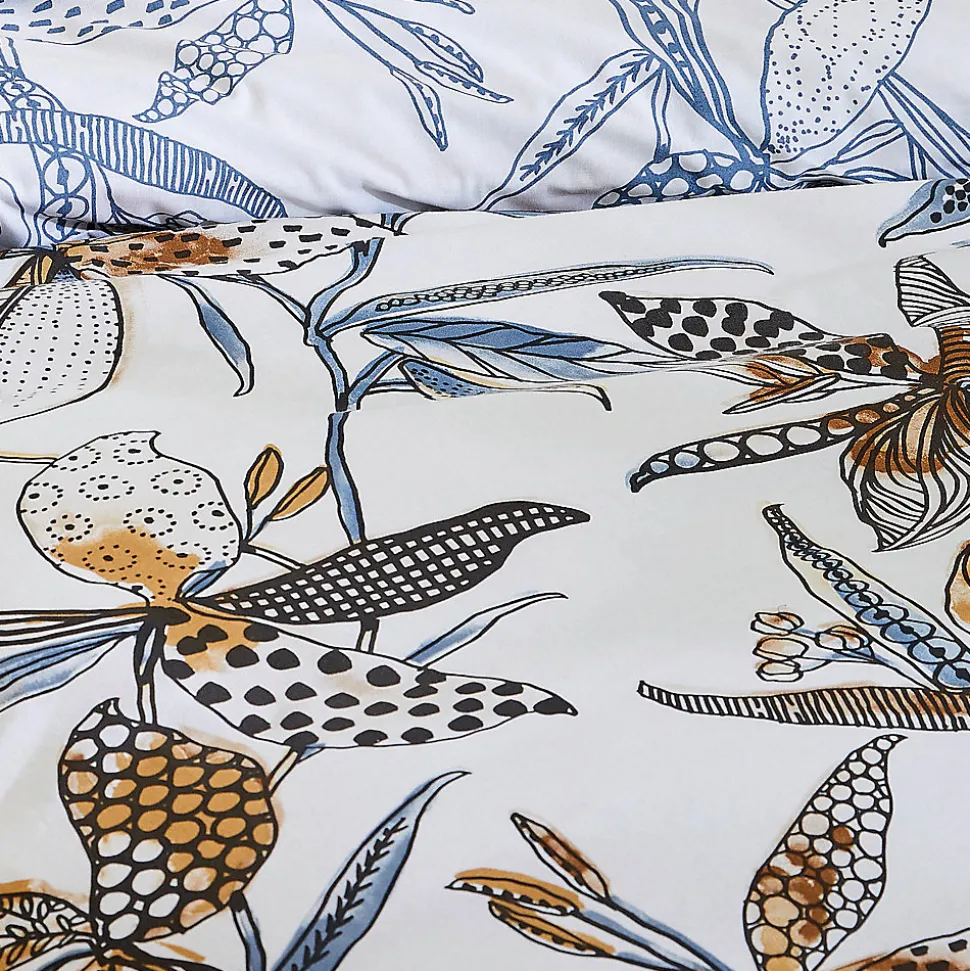 Housse de couette aux fleurs exubérantes (200x200 cm - Blanc)