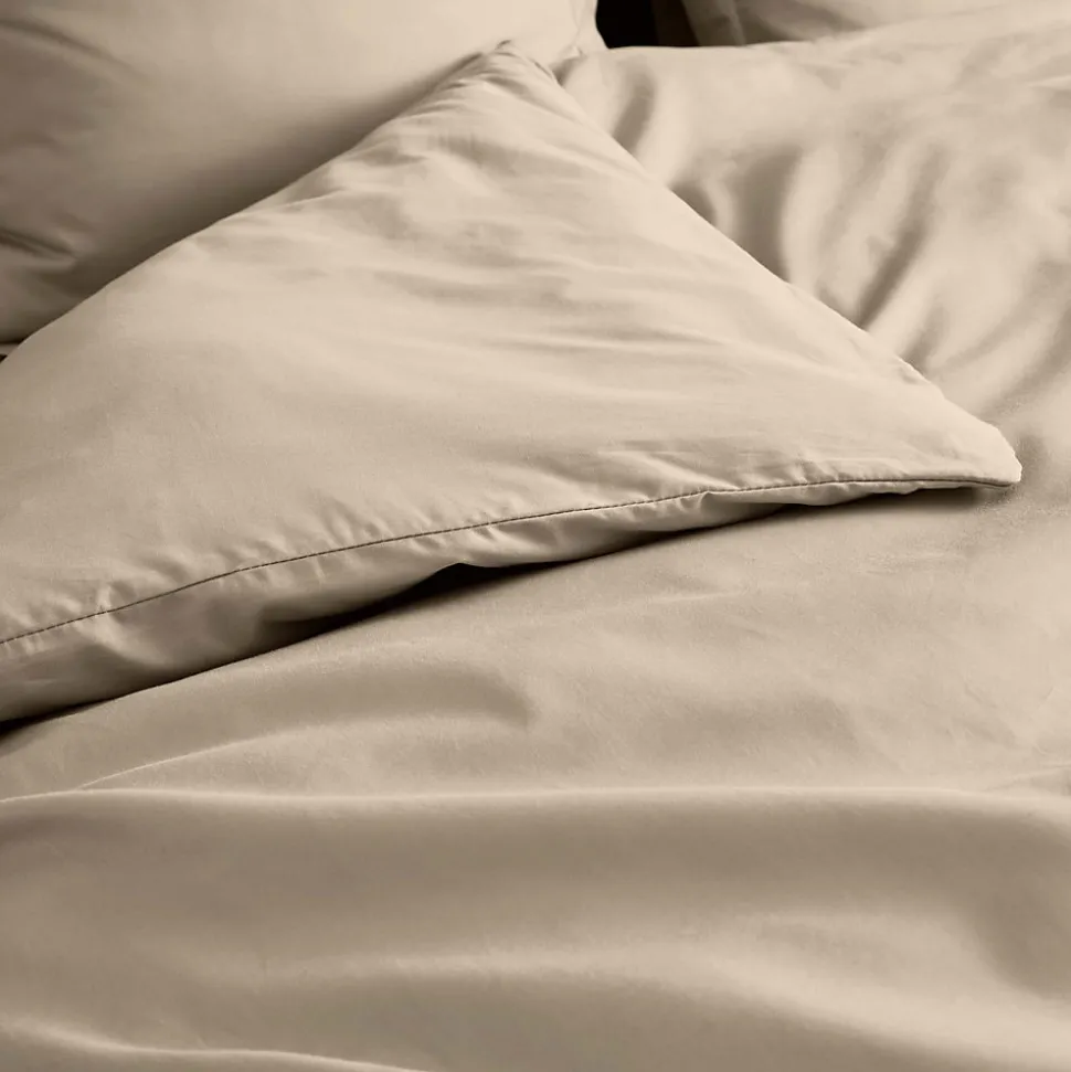 Housse de Couette Beige en Percale de Coton Douceur et Élégance 260 x 240 cm