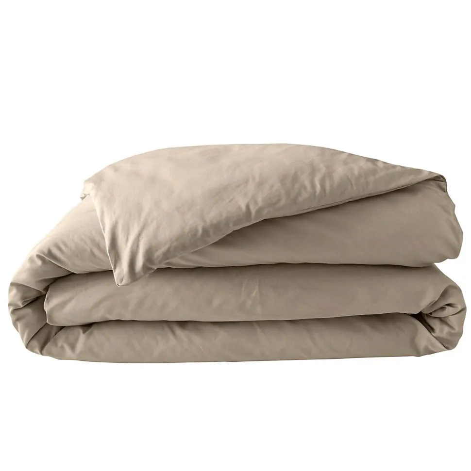 Housse de Couette Beige en Percale de Coton Douceur et Élégance 260 x 240 cm