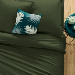 Housse de couette Carina coton 240x220cm vert kaki - Atmosphera
