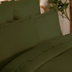 Housse de couette Carina coton 240x220cm vert kaki - Atmosphera